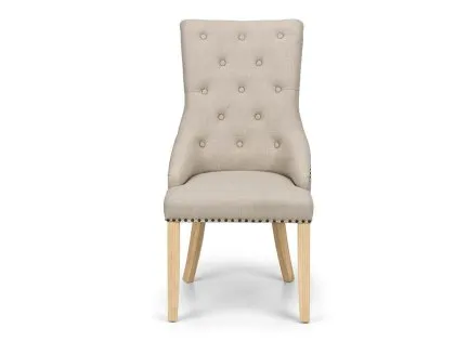 Julian Bowen Loire Set of 2 Oatmeal Fabric Dining Chairs