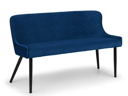 Julian Bowen Luxe 143cm Blue Velvet Dining Bench