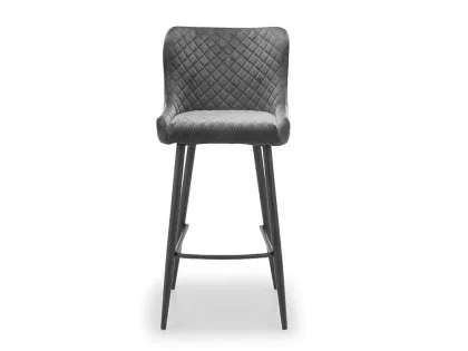 Julian Bowen Luxe Grey Velvet Bar Stool