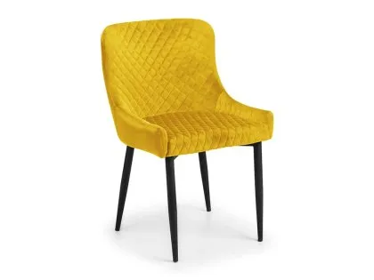 Julian Bowen Luxe Set of 2 Mustard Velvet Dining Chairs