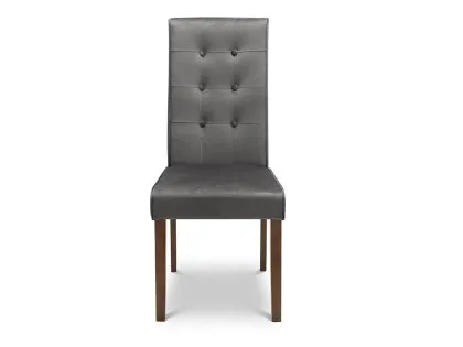 Julian Bowen Madrid Set of 2 Grey Velvet Dining Chairs