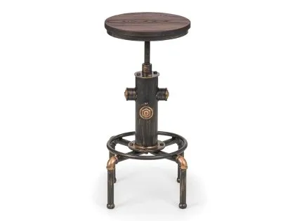 Julian Bowen Rockport Rustic Elm and Copper Bar Stool