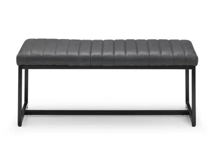 Julian Bowen Soho 121cm Black Faux Leather Dining Bench