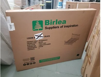 Clearance - Birlea Atlas 4ft Small Black Double Metal Bed Frame