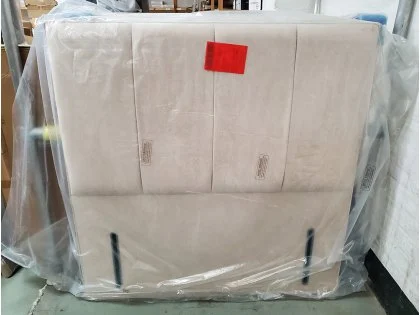 Clearance - Iona 4ft Small Double Fabric Floor Standing Headboard - Grace Oat