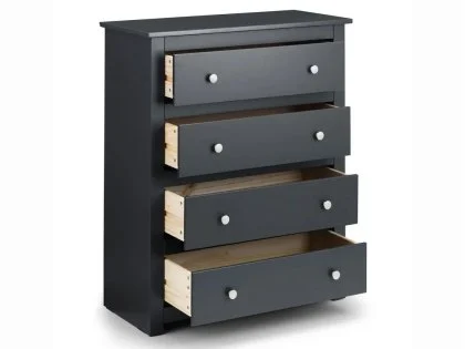 Clearance - Julian Bowen Radley Anthracite 4 Drawer Chest Of Drawers