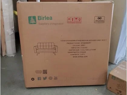 Clearance - Birlea Ethan Medium Grey Fabric Sofa Bed