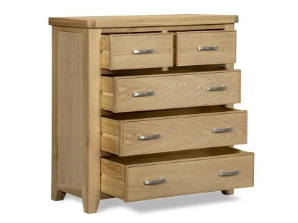 ASC Selkirk 3+2 Oak Wooden Chest of Drawers (Assembled)