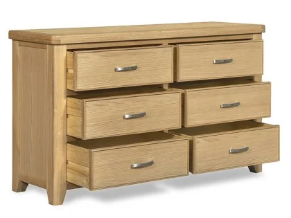 ASC Selkirk 3+3 Oak Wooden Chest of Drawers (Assembled)