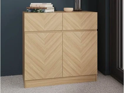 GFW Catania Euro Oak 2 Door 2 Drawer Sideboard