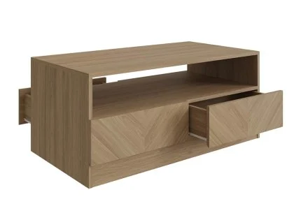 GFW Catania Euro Oak 2 Drawer Coffee Table