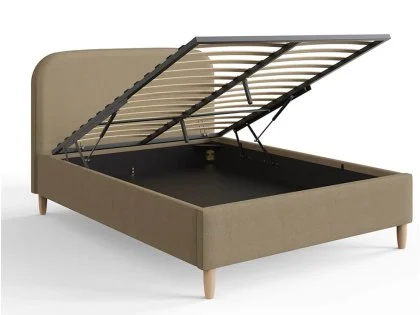 GFW Florence 5ft King Size Mushroom Boucle Fabric Ottoman Bed Frame