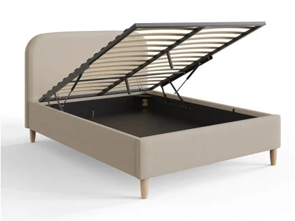 GFW Florence 5ft King Size Stone Boucle Fabric Ottoman Bed Frame