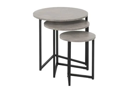 Seconique Athens Concrete Effect Round Nest of Tables