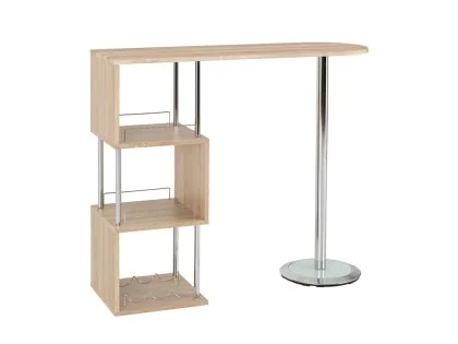 Seconique Charisma 120cm Sonoma Oak and Chrome Bar Table