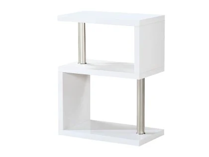 Seconique Charisma White Gloss and Chrome Shelving Unit