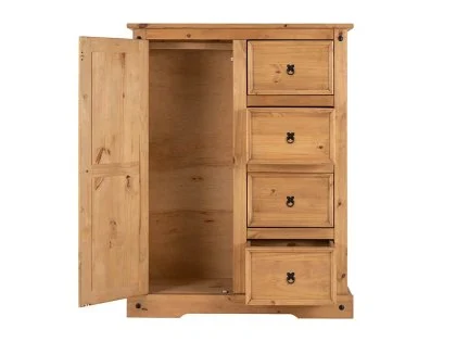 Seconique Corona Pine 1 Door 4 Drawer Childrens Wardrobe