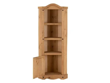 Seconique Corona Pine 1 Door Corner Display Cabinet