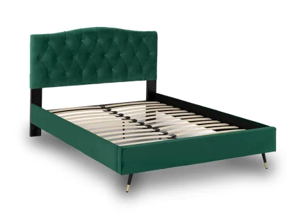 Seconique Freya 4ft6 Green Velvet Fabric Bed Frame
