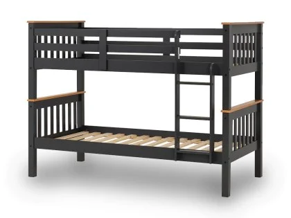 Seconique Neptune 3ft Grey and Oak Wooden Bunk Bed Frame