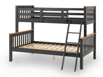 Seconique Neptune 3ft plus 4ft Grey and Oak Wooden Bunk Bed Frame