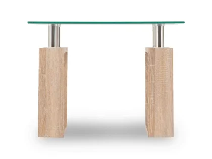 Seconique Milan Glass and Oak Lamp Table