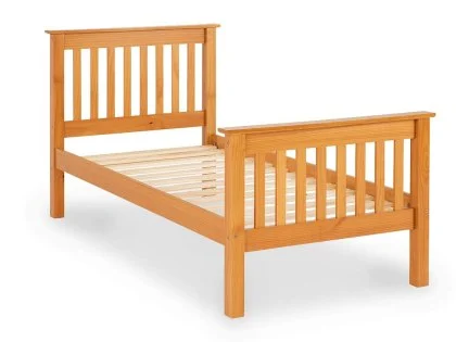 Seconique Monaco 3ft Single Antique Pine Wooden Bed Frame (High Footend)