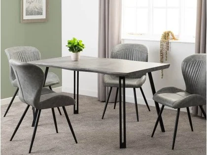 Seconique Quebec Wave 140cm Concrete Effect Dining Table