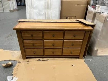 Clearance - ASC Balmoral 9 Drawer Oak Wooden Chest of Drawers (Assembled)