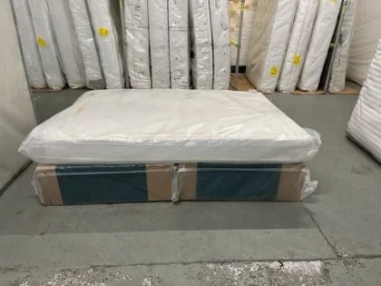 Clearance - Highgrove Solar Backcare 4ft6 Double Divan Bed in Plush Atlantic with 2 drawers on same side