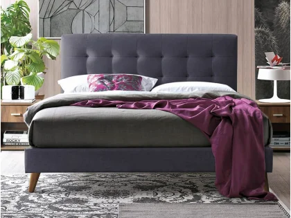 Time Living Novara 5ft King Size Dark Grey Fabric Bed Frame