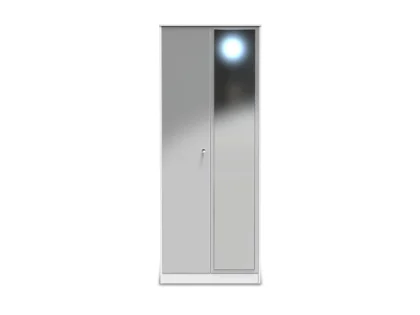 Welcome Padstow 2 Door Tall Mirrored Double Wardrobe (Assembled)
