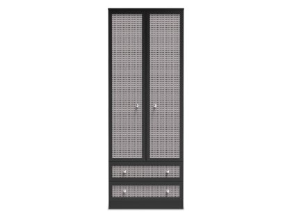 Welcome Rattan Look 2 Door 2 Drawer Tall Double Wardrobe (Assembled)