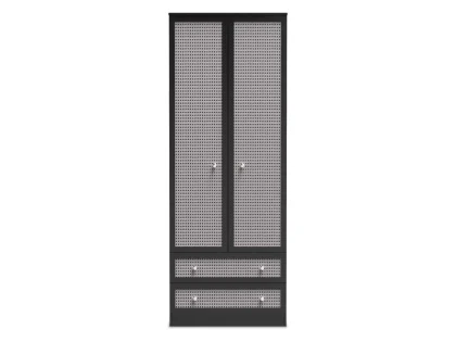 Welcome Rattan Look 2 Door 2 Drawer Tall Double Wardrobe (Assembled)