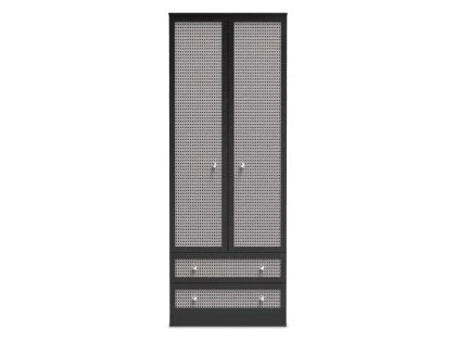 Welcome Rattan Look 2 Door 2 Drawer Tall Double Wardrobe (Assembled)