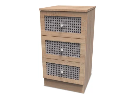 Welcome Rattan Look 3 Drawer Bedside Table (Assembled)