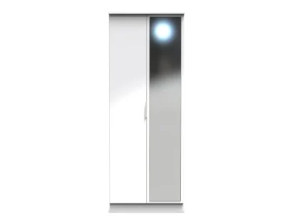 Welcome Plymouth 2 Door Tall Mirrored Double Wardrobe (Assembled)