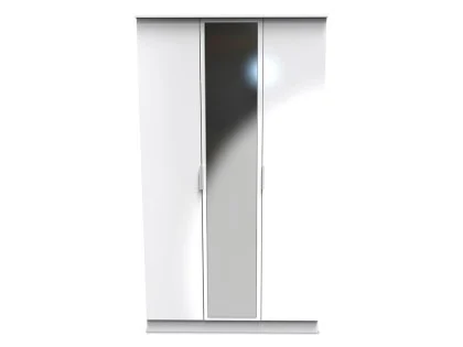 Welcome Plymouth 3 Door Mirrored Triple Wardrobe (Assembled)