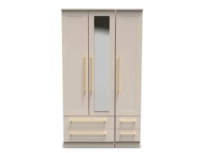 Welcome Haworth 3 Door 4 Drawer Tall Mirrored Triple Wardrobe (Assembled)