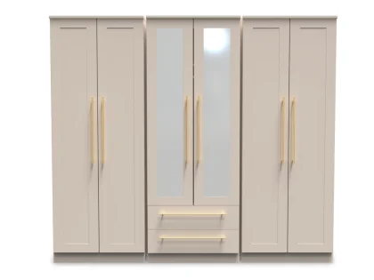 Welcome Haworth 6 Door 2 Drawer Tall Mirrored Wardrobe (Assembled)