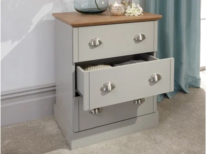 GFW Kendal Light Grey and Oak 3 Piece Bedroom Furniture Set
