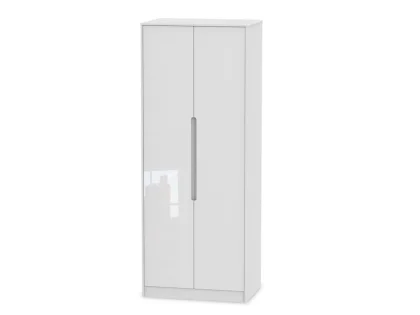 Welcome Monaco Gloss 2 Door Tall Double Hanging Wardrobe (Assembled)