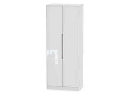 Welcome Monaco Gloss 2 Door Tall Double Wardrobe (Assembled)