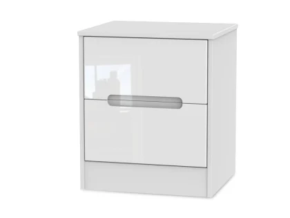 Welcome Monaco Gloss 2 Drawer Small Bedside Table (Assembled)