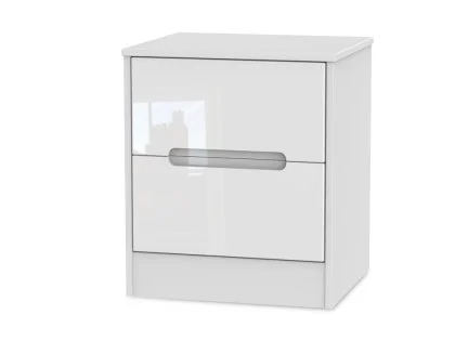 Welcome Monaco Gloss 2 Drawer Small Bedside Table (Assembled)