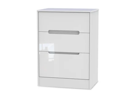Welcome Monaco Gloss 3 Drawer Deep Midi Chest of Drawers (Assembled)
