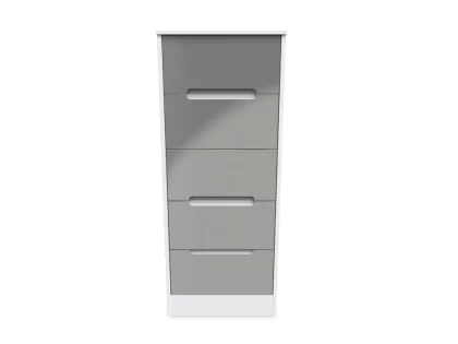 Welcome Monaco Gloss 5 Drawer Tall Narrow Chest of Drawers (Assembled)