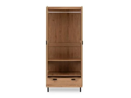 Seconique Leon Oak 2 Door 1 Drawer Double Wardrobe