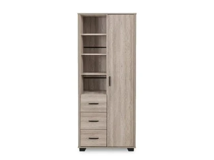 Seconique Oliver Light Oak 1 Door 3 Drawer Wardrobe