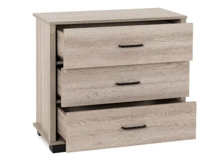 Seconique Oliver Light Oak 3 Drawer Chest of Drawers